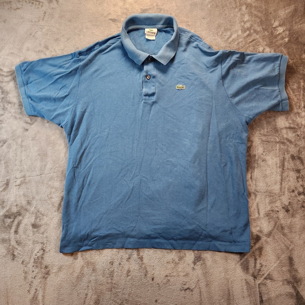 Lacoste Polo Mens 8 3XL Blue Classic Fit Short Sleeve Petit Pique Crocodile